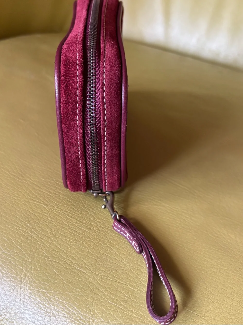 Vintage Coach Burgundy Suede Travel Jewelry Case Organizer Y2K